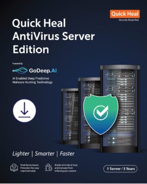1 Server, 3 Years, Quick Heal Antivirus Server Edition, Email Delivery