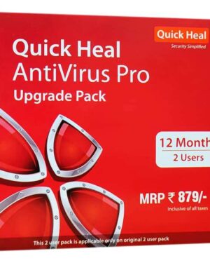 Renewal, 2 Users, 1 Year, Quick Heal Antivirus Pro, Email Delivery