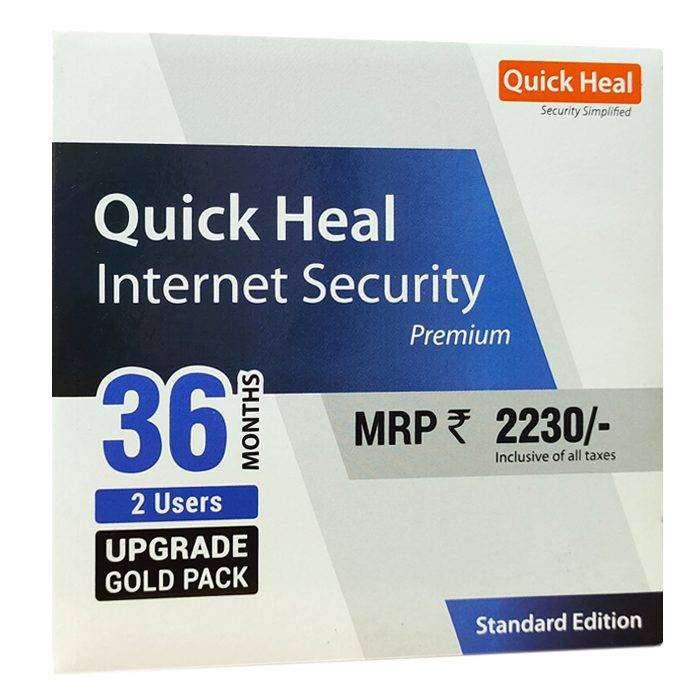 Renewal, 2 Users, 3 Years, Quick Heal Internet Security, Email Delivery