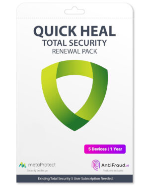 Renewal, 5 Users, 1 Year, Quick Heal Total Security, Email Delivery