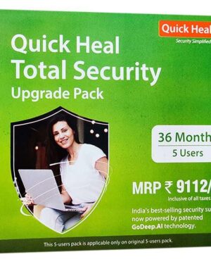 Renewal, 5 Users, 3 Years, Quick Heal Total Security, Email Delivery